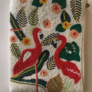 Jane Marie Beaded Flamingo Clutch